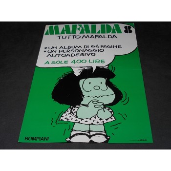 MAFALDA 8 – Locandina cm 33,5 x 49,5 – Supplemento Mafalda 8 – Bompiani